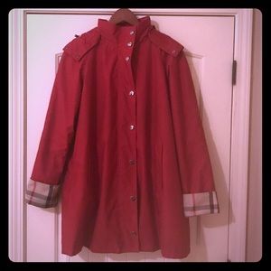 Burberry rain coat in red